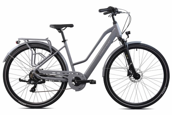 Kerékpár Torpado ROMA E-Bike  28"  46 Szürke Bafang hátsó motoros, 36V/250W  40NM, 13AH, 7seb., hidraulikus fékkel 24T273V2_KPE