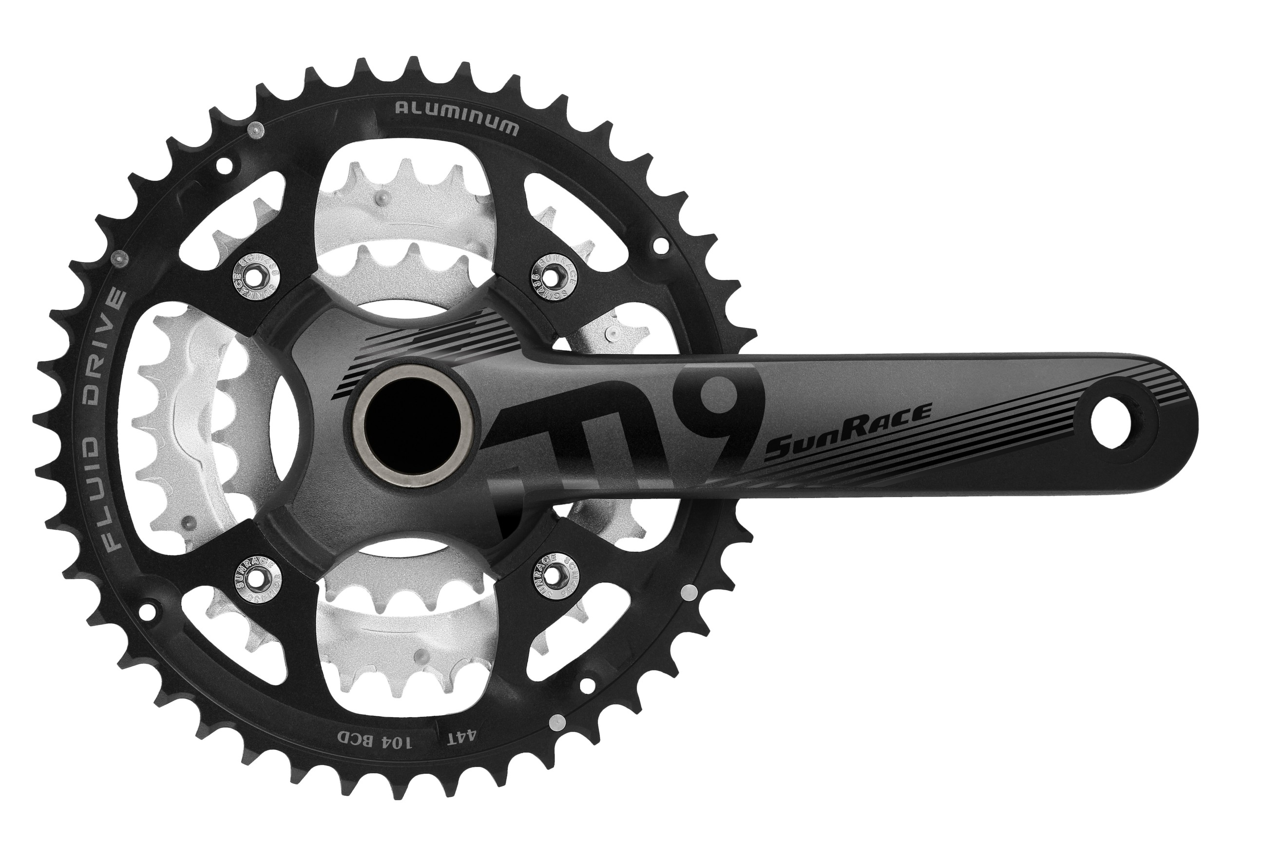 Hajtómű SunRace MTB M954 9s 22/32/44T 175mm integrált BBM97 csapággyal FCM954_AHA