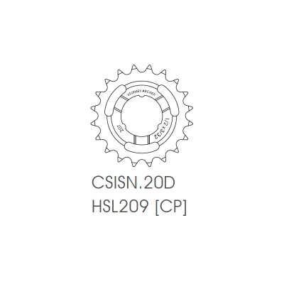 Lánckerék Sturmey20 fog 3/32-es középmély ezüst(HSL209) HSL209_AKLK