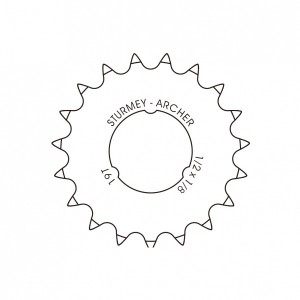 Lánckerék Sturmey18 fog 1/8-as flat ezüst (HSL844) HSL844_AKLK