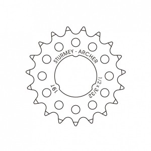 Lánckerék Sturmey16 fog 3/32-es flat ezüst(HSL864) HSL864_AKLK