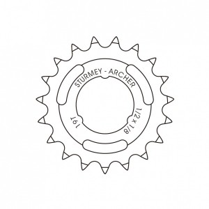 Lánckerék Sturmey19 fog 1/8-as középmély ezüst(HSL836) HSL836_AKLK