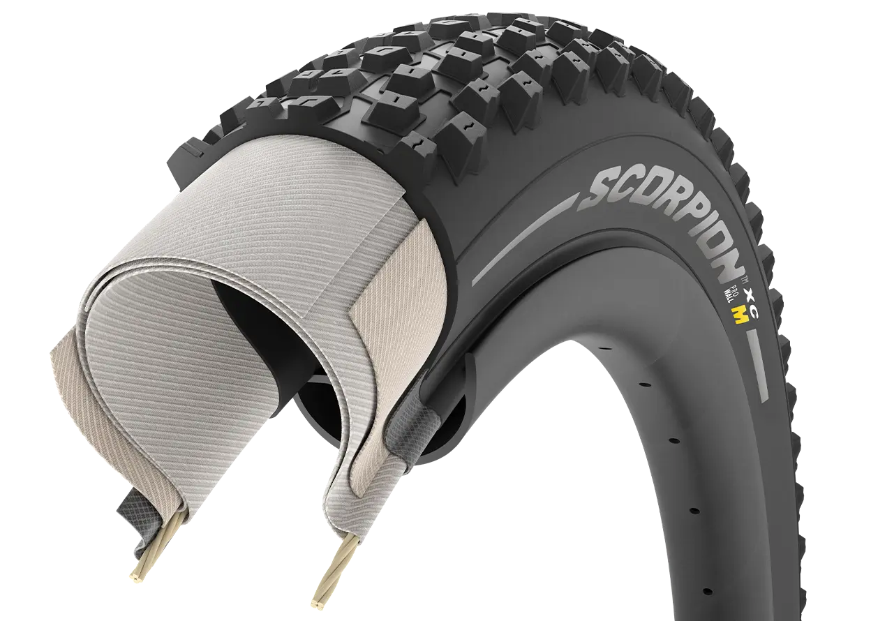 Külső Pirelli Scorpion™ MTB M XC Calssic 120 TPI Defektvédelem: ProWall Tubeless ready(belső nélküli) fold. 29" x 2,2 fekete/beige 3905700_AGK