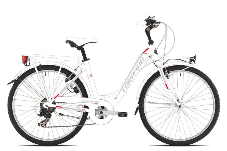 Kerékpár Torpado T436 28" Partner LADY 46cm fehér MONOTUBO SHIMANO TX35 21 sebességes, REVO(21T436B46) - AKCIÓS! 21T436B46_KPC