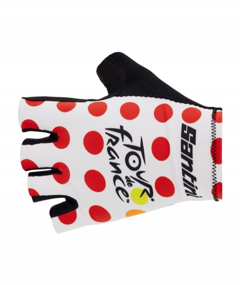 Kesztyű Santini  TOUR DE FRANCE piros pöttyös M RE367CL23TDFDKOMPOLKADOTSM_RSK