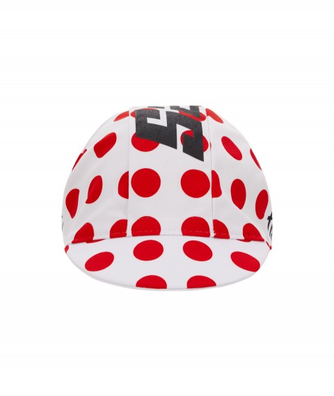 Sapka Santini TOUR DE FRANCE Polka Dots fehér/piros pöttyös RE460COT23TDFKOM_RSK