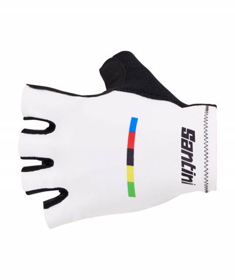 Kesztyű Santini UCI WORLD CHAMPION fehér M RE367CLMONDOWHITEM_RSK