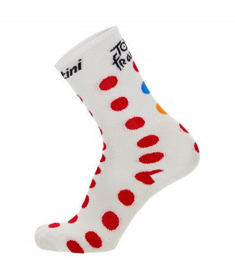 Zokni Santini Tour de France Fan Official 2023 GPM Leader fehér/piros pöttyös XL-XXL 44-47 RE652HP23TDFKOMXL-XXL_RE