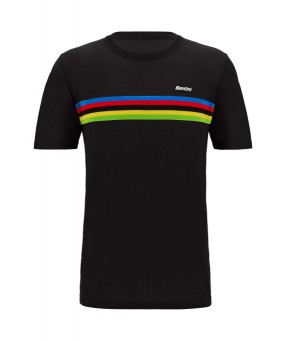 Póló jacquard Santini UCI WORLD CHAMPION színes csíkos fekete S UM499JGLLCAMP-BLACK-S_RE