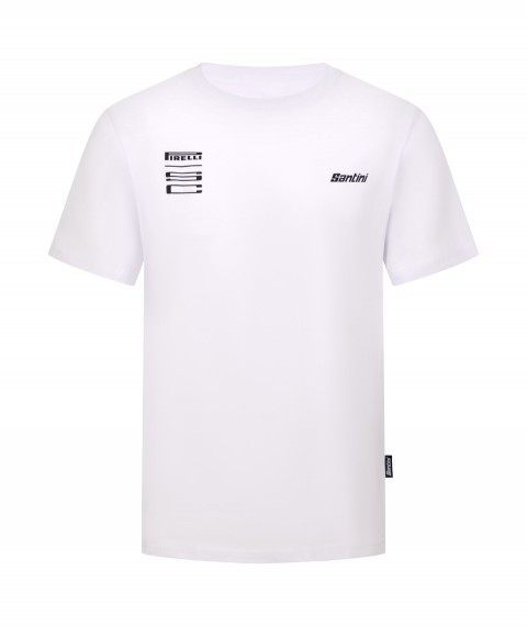 Póló Santini PIRELLI unisex  fehér S RE499GLLRUOTAWHITES_RE