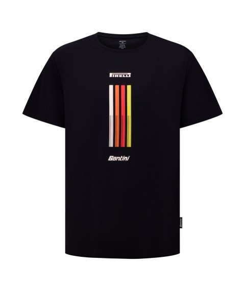 Póló Santini PIRELLI unisex  fekete M RE499GLLTAPEBLACKM_RE
