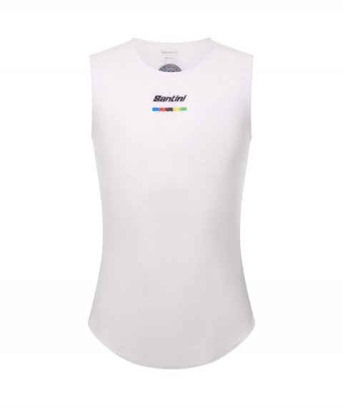 Aláöltöző Santini UCI WORLD CHAMPION  Baselayer ujjatlan fehér M RE002GLLMONDO-M_RE