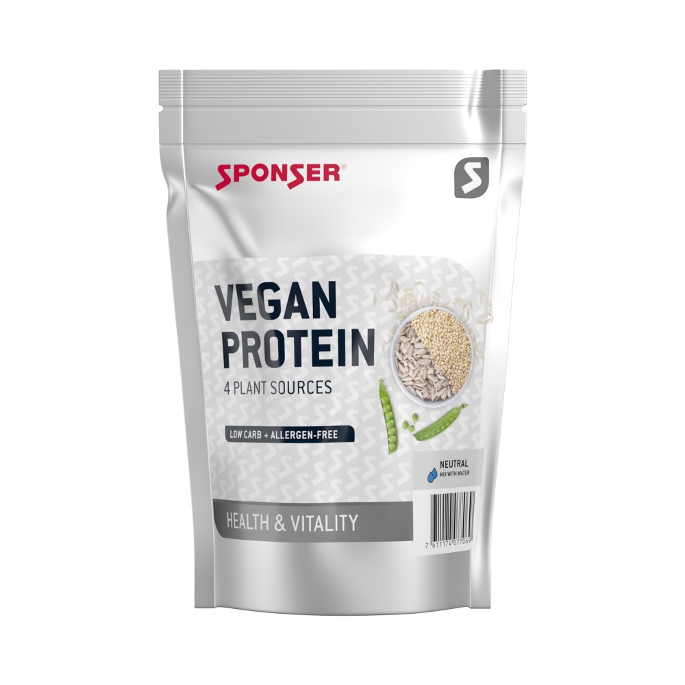 Sponser VEGAN PROTEIN 480g zacskó Natúr Fehérjepor 07706_ET