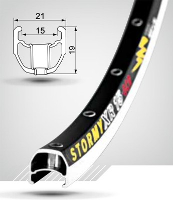 Felni REMERX STORMY 622x15 36H fekete DUPLÁN szegecselt köszörült fékfelületes STORMY36BAGBSDEE_AFEL